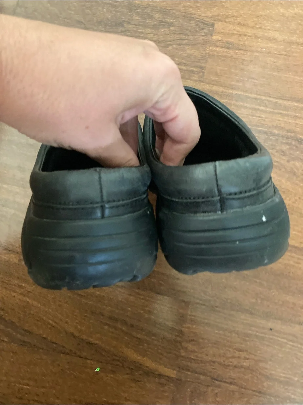 Merrell Black Leather Slip-On Work Clogs Sz 9